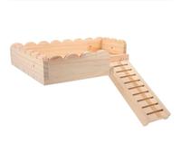 ORFOFE Ensemble Grosse Cage de Base pour Hamster en Bois Massif Kaki Plateforme Jouets et Accessoires Échelle Intégrée pour Hamsters Rats et Petits Rongeurs Habitat Ludique et