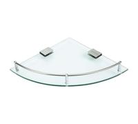 ORFOFE Étagère d'angle et Dentifrice Acier Inoxydable et Verre Trempé, Support Mural Perforé Rangement Rasoir pour Accessoires de Salle de Bain