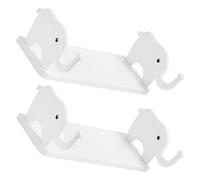 ORFOFE Étagères Flottantes Adhésives Installation sans Perçage Blanches Lot de 2 en PP pour Rangement Multi-Usage pour Bureaux et Chambres