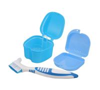ORFOFE Étui Pour Prothèse Dentaire Avec Brosse à Dents Intégrée, Étui Portable Plastique Léger, Boîte De Rangement Respirante Pour Prothèse Partielle, Usage Quotidien Et Bain