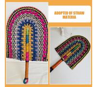 ORFOFE Éventail Artisanal Tissé à la Main en Paille Naturelle Petit Format 20X38 CM Éventail Décoratif Mural et Accessoire Photo Ventilateur Portable pour Mariage et Été