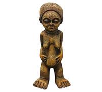 ORFOFE Figurine Africaine Femme Enceinte Résine Sculpture Décorative de Femme Africaine pour Maison Bureau Statue Terre Mère Déesse Ornement d'Étagère Table Bibliothèque