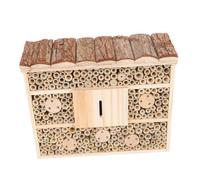 ORFOFE Hôtel à Insectes Bois Naturel pour Jardin Abri Ruche Créatif pour Abeilles Maison Écologique Suspendue Poser Décoration Cour et Observation