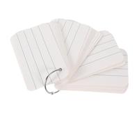 ORFOFE Jeu de 50 Fiches de Notes Vierges en Papier Lisse, Cartes de Mémoire Portables pour Étudier et Bureau, Format Horizontal 1 Anneau de Reliure, Cartes Scolaires Multifonctions