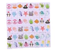 ORFOFE Jeu de Mahjong Portable Motifs Animaux Marins Jeu de Table Familial pour Joueurs Bord de Mer Cadeau de Noël et Fête