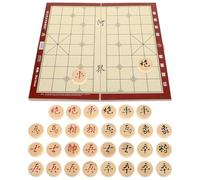 ORFOFE Jeu d'Échecs Chinois en Bois Pliable avec Plateau de Rangement Intégré Échiquier Xiangqi Traditionnel Portable pour Maison Voyage et Jeux de Société Coffret Compact et Solide