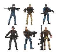 ORFOFE Jouet De Soldats De L'ArméE 6 PièCes Figurines ArticuléEs Mini Soldats Militaires pour Collection Et DéCoration De Table