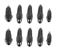 ORFOFE Kit 10 Griffes d'Ongles Gel Style Patte de Chat Strass, Accessoires Cosplay pour Soirées et Concerts Halloween Femme