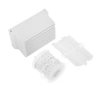 ORFOFE Kit de Fixation pour Stores Verticaux 89mm en Plastique Blanc Structure Double Crochet, 12 Plaques de Lestage et Chaîne de Perles, pour Chambres
