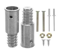 ORFOFE Kit de Réparation Embouts Filetés pour Manche de Balai 19 Mm en Alliage D'aluminium Argenté, Connecteurs Robustes et Légers, Remplacement Fiable pour Poteaux en Bois, Aluminium