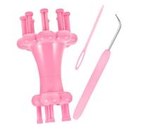 ORFOFE Kit de Tricotin en Plastique Rose avec Aiguille et Crochet, Outil de Tricotage Solide pour Tricoter Écharpes et Bracelets, pour Mamans et Seniors