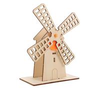 ORFOFE Kit Éducatif Éolienne Bois à Assembler Stem Garçon Fille Modèle Rotatif avec Mécanisme à Rouages pour Apprentissage Mécanique et Expérience Énergie Éolienne