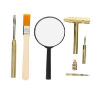 ORFOFE Kit Outils Excavation Archéologique pour Garçon Fille Éducatif Abs Métal Bois Set Complet avec Pinceau Burin et Marteau Multifonctionnel pour Développement Cognitif et Créativité
