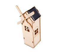 ORFOFE Kit Scientifique Moulin à Vent Bois à Énergie Solaire à Assembler Soi-même Éducatif DIY pour Garçon Fille Stimulation Intelligence et Créativité Matériau Bois Sûr