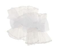 ORFOFE Lace Wrist With Sweet Bow For Women Mesh Tulle Fingerless Gloves Lightweight Breathable Lolita Ruffle Arm Sleeves Elegant Wedding And Party Accessory