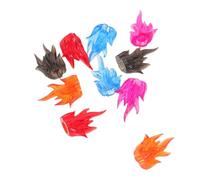 ORFOFE Lot de 10 Figurines de Flammes Miniatures en Plastique ABS 5 Couleurs X 2 Pièces Accessoires pour Décor de Village Miniature Scène Artisanale et Micro-Paysage Soi-Même