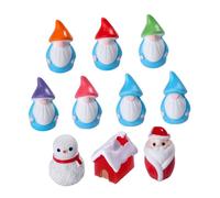 ORFOFE Lot de 10 Figurines Miniatures en Résine Père Noël Bonhomme de Neige et Nain Décoration de Noël DIY Mini Ornements pour Table Bureau et Micro-Paysage Festif