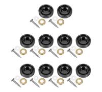 ORFOFE Lot de 10 Set de Vis à Miroir Fraisées avec Capuchons Décoratifs en Acier Inoxydable 304 Noir 16 Mm Cache-vis de Fixation pour Panneaux de Verre, Portes Vitrées et Meubles,