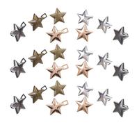 ORFOFE Lot de 12 Paires de Boutons Serrage-Taille en Métal D’Étoile Clips Amovibles sans Couture pour Ajuster Jeans Jupes et Pantalons Couleurs Argenté Or Noir Mat et Bronze