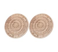 ORFOFE Lot de 2 Appliques Décoratives en Bois Naturel 20X20 CM Sculptures Murales Mandala Soi-Même Stickers Floraux Sculptés pour Meubles et Portes Décoration Intérieure Élégante