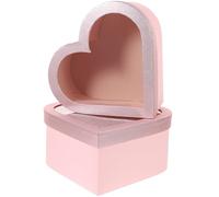 ORFOFE Lot de 2 Boîtes de Cœur Rose pour Emballage Fleurs Boîte en Papier pour Composition de Fleur Coffret Présent Saint-Valentin Anniversaire et Mariage pour Bouquets