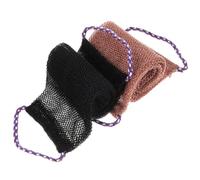 ORFOFE Lot de 2 Brosses Exfoliantes Corps en Filet D’éponge Africaine, Couleurs Noir et Café, Brosse à Dos Pratique Massage, Serviette Bain Exfoliant Super Doux, Accessoires Bain