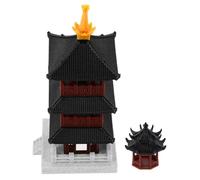 ORFOFE Lot de 2 Décorations pour Aquarium en Plastique Maquettes Miniatures de Pagode Chinoise Traditionnelle Figurines Paysagères Compactes pour Bassin et Jardin Zen Ornement