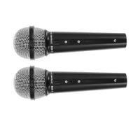 ORFOFE Lot de 2 Microphones Factices Noirs Miniatures en Plastique pour Garçon et Filles Microphone de Simulation Accessoire Photo et de Rôle pour Fêtes Spectacles et