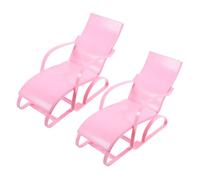 ORFOFE Lot de 2 Mini Chaises de Plage en Plastique 29 CM pour Poupée Accessoires de Maison Miniature Plage pour Garçon et Filles Décoration de Micro-Paysages et Scènes Miniatures