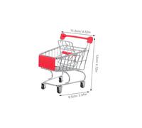 ORFOFE Lot De 2 Mini Chariots De Courses Rouges Petit Chariot De Supermarché Jouet Miniature Taille Petite 11,5x8,5x12 Cm Garçon Et Filles pour Rangement Jeu D’Imitation Et Décoration