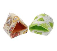 ORFOFE Lot de 2 Petites Cachettes en Coton pour Hamster S, Abris Respirants et Confortables pour Hamsters, Chinchillas et Petits Rongeurs, Accessoires pour Cage et Habitat Quotidien