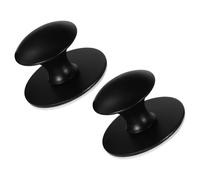 ORFOFE Lot de 2 Poignées de Porte Adhésives Inox Noir Mat 2pcs Poignée de Porte de Ventouse sans Perçage Autocollante pour Meubles Réfrigérateur et Fixation Solide et Polyvalente