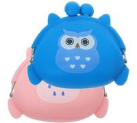 ORFOFE Lot de 2 Porte-Monnaie en Silicone Motif Chouette Petite Pochette à Monnaie Mignonne Compact et Léger pour Femmes et Filles pour Ranger Pièces et Écouteurs Usage Quotidien