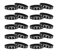 ORFOFE Lot de 20 Bracelets de Sport en Silicone Unisexe Forme Tête de Mort Style Punk, Étanches et Réduisant la Fatigue du Poignet pour Sports en Plein Air et Fêtes