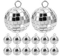 ORFOFE Lot de 20 Pendentifs Breloques Boule Disco Vintage 70’S en Alliage de Zinc et Plastique Mini Pendentifs Décoratifs DIY pour Création de Bijoux Porte-Clés et Bracelets