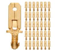 ORFOFE Lot de 200 Cosses à Sertir en Cuivre 63 MM Connecteurs à Fourche Automobiles pour Câbles de Haut-Parleur Bornes Électriques Non Isolées Clips de Connexion Audio Voiture Usage