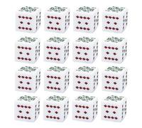 ORFOFE Lot de 25 Set de Dés Coins Carrés en Acrylique Blanc 16 MM Dés à Six Faces pour Jeux de Poker et Jeux de Société pour Parties Multiples