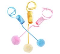 ORFOFE Lot De 3 Jouets Balle pour Chat en Peluche Colorée Ressorts, Jouets Interactifs D’intérieur, Légers Et Résistants, Adaptés pour Petits Animaux De Compagnie