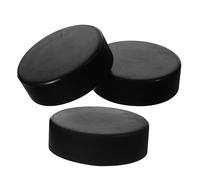 ORFOFE Lot de 3 Palets de Hockey en Caoutchouc Noir Solide et Réutilisables Accessoires d'Entraînement pour Hockey sur Glace en Salle et Extérieur Matériel Professionnel pour