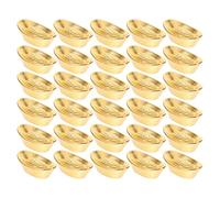 ORFOFE Lot de 30 Mini Lingots en Alliage Massif Doré Ornement Feng Shui Chinois pour Décoration Intérieure Accessoires Chinois pour Bureau Fête et Séance Photo Modèle Yuanbao