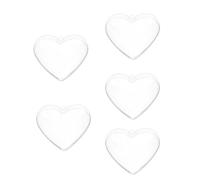 ORFOFE Lot de 5 Boules Transparentes de Cœur 6,5 X 6,3 X 3,7 Cm en Plastique, Boîtes à Bonbons Réutilisables pour Emballage Présent, Décoration Mariage, Fêtes et Noël