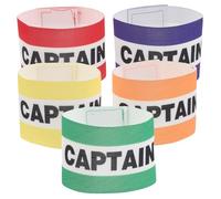 ORFOFE Lot de 5 Brassards de Capitaine de Football Élastiques Ajustables pour Adultes Brassards Multicolores Rouge Blanc Rouge Jaune Jaune Bleu Bleu Vert Vert