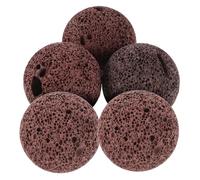 ORFOFE Lot De 5 Pierres Volcaniques Rondes pour Jardin, Galets De Lave, Boules De Pierre D'aromathérapie, Roches Naturelles pour Aquarium, Terrarium, Étang, Jardin Zen