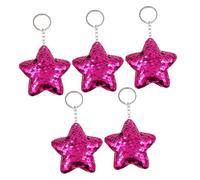 ORFOFE Lot de 5 Porte-Clés Étoiles à Paillettes Anneau Porte-Clés Décoratif Accessoires Présents d'Invité Coloris Aléatoire pour Clés Paquet et Portefeuille Couleur Aléatoire