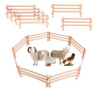 ORFOFE Lot de 50 Jouets de Clôture de Ferme Beige pour Garçon et Filles, Supports de Clôture Miniatures Solides, Accessoires de Corral Réalistes pour Scène de Jeu Éducative en Extérieur