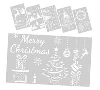 ORFOFE Lot De 6 Pochoirs De Peinture Réutilisables Pour Décoration D'Intérieur Thème De Noël Pour Loisirs Créatifs Arbres Étiquettes Dessins Impression Cartes