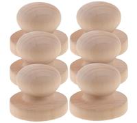 ORFOFE Lot de 6 Poignées de Tampon Rondes en Bois Massif 5 CM Poignées de Remplacement pour Tampons de Cire Manche de Cachet DIY pour Mariage et Invitation Usage Créatif et Artisanal