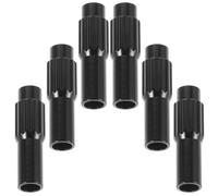 ORFOFE Lot de 6 Vis de Réglage du Tendeur en Alliage D'aluminium Noir pour Câble de Dérailleur et Frein Vélo Route et VTT, Ajusteur de Barillet Indexé pour Réglage Précis des Câbles,