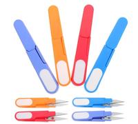 ORFOFE Lot de 8 Ciseaux de Couture de U avec Capuchon Ciseaux à Fil Broder Multicolores Petits et Légers pour Loisirs Créatifs et Travaux de Couture