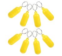 ORFOFE Lot de 8 Porte-Clés Flottants de Plage Jaunes en Plastique Étanche Porte-Clés Ovales Légers et Visibles pour Bateau Surf Voile et Sports Nautiques en Extérieur